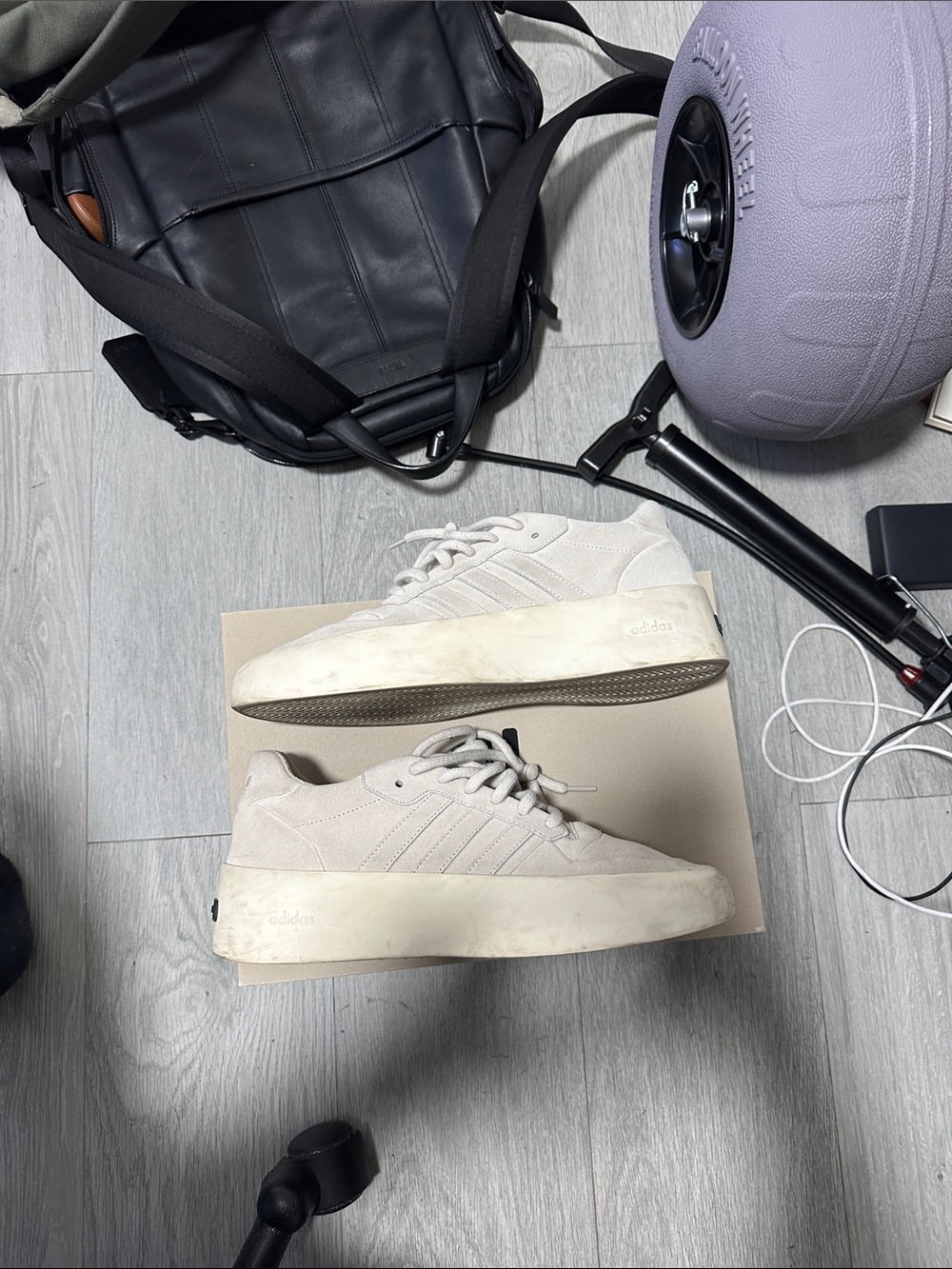 adidas x Fear of God Athletics 86’ Off-White Suede Platform Sneakers